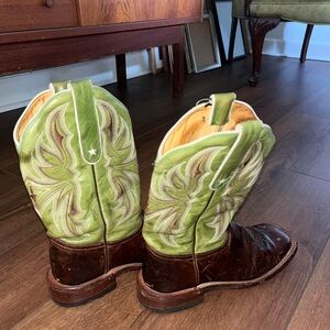Tony Lama Green and Brown Women's Combat & Moto Boots